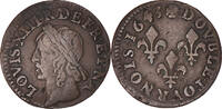 Frankreich Double Tournois Münze, Louis XIII, Double tournois de Warin, tête à gauche -
