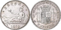 Spanien 5 Pesetas Münze, Provisional Government, Madrid, SS, Silber -