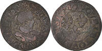 Frankreich Double Tournois Münze, Louis XIII, Paris, S, Kupfer -