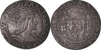 Frankreich 1/2 Teston François Ier, Lyon, Silber, SS -
