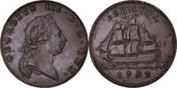Bermuda Penny Münze, George III, SS+, Kupfer, KM:5 -