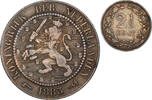 Niederlande 2-1/2 Cent Münze, William III, SS, Bronze, KM:108.1 -