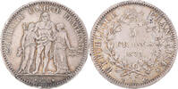 Frankreich 5 Francs Münze, Hercule, Bordeaux, SS+, Silber, KM:820.2 -