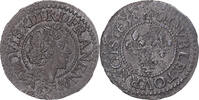 Frankreich Double Tournois Münze, Louis XIII, Double tournois, buste laurée et drapé, Double -