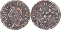 Frankreich Double Tournois Münze, Louis XIII, Double tournois de Warin, tête à gauche -