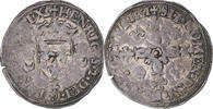 Frankreich Douzain aux croissants Münze, Henri II, Caen, SS, Billon -