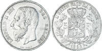 Belgien 5 Francs, 5 Frank Münze, Leopold II, SS, Silber, KM:24 -
