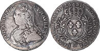 Frankreich 1/2 ECU, 44 Sols Münze, Louis XV, 1/2 Écu aux branches d'olivier -