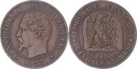 Frankreich 5 Centimes Münze, Napoleon III, Strasbourg, Rare, S+ -