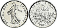 Frankreich 5 Francs Münze, Semeuse, Paris, série FDC, STGL, Nickel -
