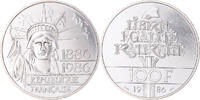 Frankreich 100 Francs Münze, Statue de la Liberté, STGL, Silber -