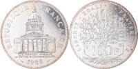 Frankreich 100 Francs Münze, Panthéon, Paris, STGL, Silber, KM:951.1 -