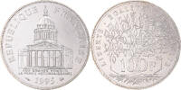 Frankreich 100 Francs Münze, Panthéon, Paris, STGL, Silber, KM:951.1 -
