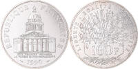 Frankreich 100 Francs Münze, Panthéon, Paris, STGL, Silber, KM:951.1 -