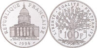 Frankreich 100 Francs Münze, Panthéon, Paris, STGL, Silber, KM:951.1 -
