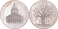 Frankreich 100 Francs Münze, Panthéon, Paris, STGL, Silber, KM:951.1 -