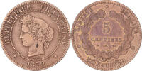 Frankreich 5 Centimes Münze, Cérès, Paris, ancre, S, Bronze -