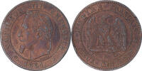 Frankreich 2 Centimes Münze, Napoleon III, Strasbourg, S+, Bronze -