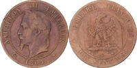 Frankreich 10 Centimes Münze, Napoleon III, Strasbourg, S+, Bronze -