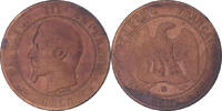 Frankreich 10 Centimes Münze, Napoleon III, Strasbourg, SGE+, Bronze -