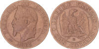 Frankreich 5 Centimes Münze, Napoleon III, Strasbourg, S, Bronze -
