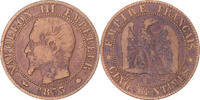 Frankreich 5 Centimes Münze, Napoleon III, Strasbourg, S, Bronze -