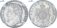 Frankreich Franc Münze, Napoleon III, Strasbourg, GENI, UNZ+ -