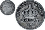 Frankreich 20 Centimes Münze, Napoleon III, Bordeaux, S, Silber -