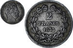 Frankreich 2 Francs Münze, Louis-Philippe, Paris, S+, Silber, KM:743.1 -