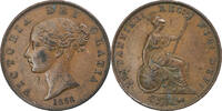 Großbritannien 1/2 Penny Victoria, SS, Kupfer, KM:726 -