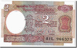 India 2 Rupees Geldschein, UNZ -