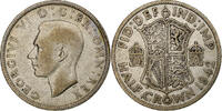 Großbritannien 1/2 Crown George VI, Silber, S+, KM:856 -