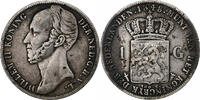 Niederlande Gulden William II, Silber, S+, KM:66 -