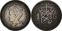 Niederlande Gulden Wilhelmina I, Silber, S+, KM:148 -