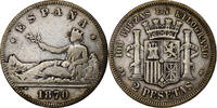 Spanien 2 Pesetas Provisional Government, Madrid, Silber, S+, KM:654 -
