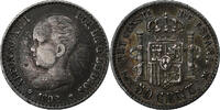 Spanien 50 Centimos Alfonso XIII, Madrid, Silber, SS+, KM:690 -