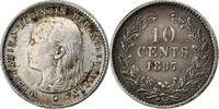 Niederlande 10 Cents Wilhelmina I, Silber, S+, KM:116 -