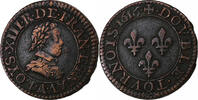 Frankreich Double Tournois, buste enfantin Louis XIII, Paris, Kupfer -