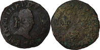 Frankreich Double Tournois Henri III, Rouen, Kupfer, S, CGKL:112 -