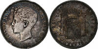 Spanien 5 Pesetas Alfonso XIII, Valencia, Silber, SS, KM:707 -