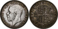 Großbritannien 1/2 Crown George V, Silber, SS+, KM:835 -