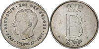 Belgien 250 Francs, 250 Frank Baudouin I, Silber, SS+, KM:157.1 -