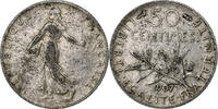 Frankreich 50 Centimes Semeuse, Paris, Silber, SS, Gadoury:420, KM:854 -