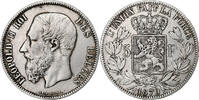 Belgien 5 Francs, 5 Frank Leopold II, Silber, SS, KM:24 -