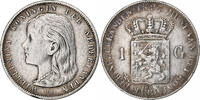 Niederlande Gulden Wilhelmina I, Silber, SS, KM:117 -