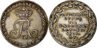 Dänemark 1/6 Rigsdaler Frederik VI, Altona, Silber, SS, KM:664 -