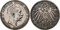 Deutsch Staaten 2 Mark PRUSSIA, Wilhelm II, Berlin, Silber, SS+, KM:522 -