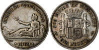 Spanien Peseta Provisional Government, Madrid, Silber, SS, KM:652 -