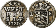 Niederlande 2 Stuivers, Double Wapenstuiver WEST FRIESLAND, Silber, SS -