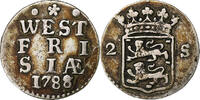 Niederlande 2 Stuivers, Double Wapenstuiver WEST FRIESLAND, Silber, SS -